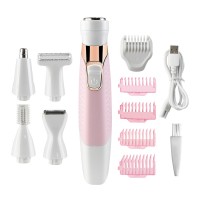 Waterproof  5 in 1 USB rechargeable  lady shaver facial hair trimmer for women